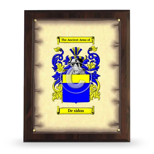 De sidon Coat of Arms Plaque